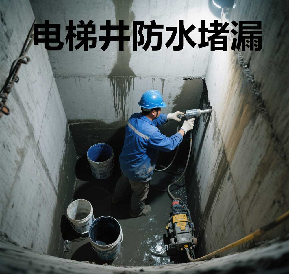 电梯井防水堵漏，丹东专业电梯井漏水维修公司